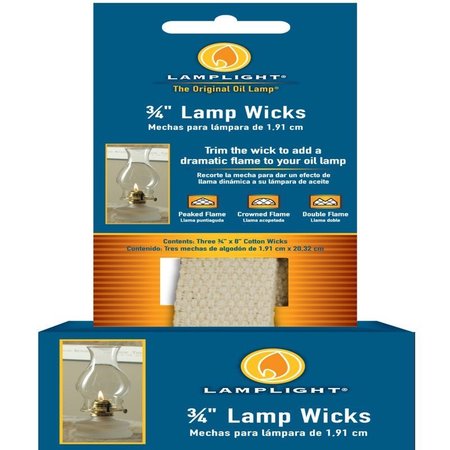 LAMPLIGHT Hooper 3/4 in. X 8 in. L Flat Wick Shape Cotton Lamp Wick , 3PK 99963